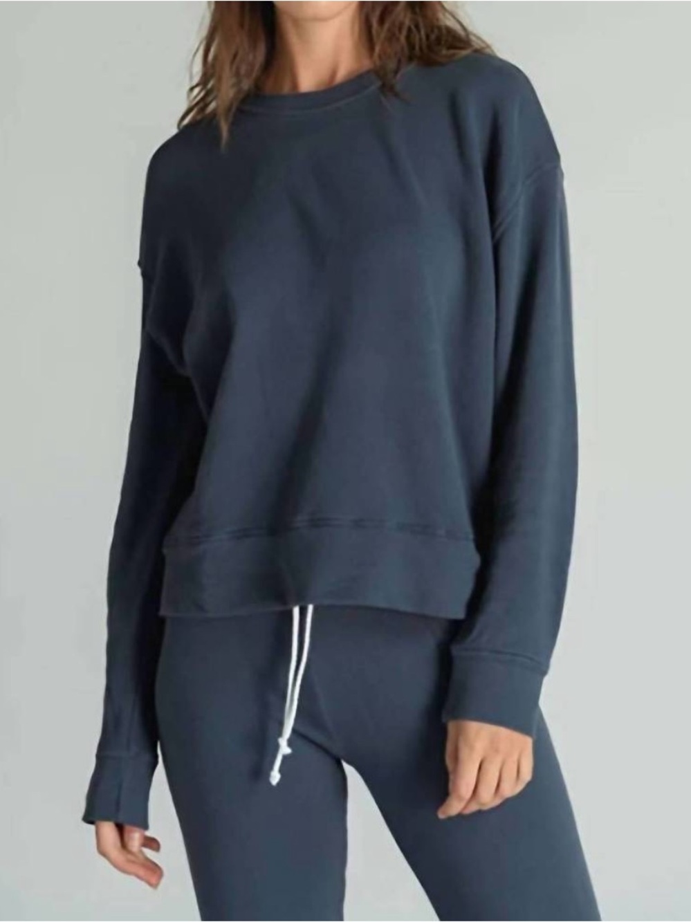 Perfectwhitetee Tyler French Terry Sweatshirt Blue Gray XS
